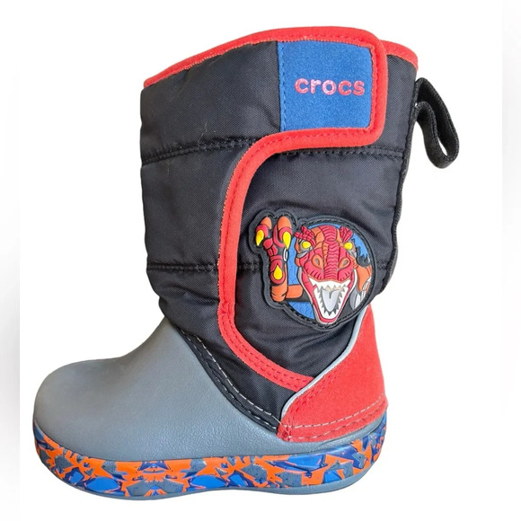 Crocs RoboSaur Rex Lodge Point Light Rain Boot Toddler Size 6 LIGHTS UP - Picture 10 of 16